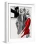 Brooklyn Couple Red Dress-Jodi Pedri-Framed Art Print