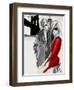 Brooklyn Couple Red Dress-Jodi Pedri-Framed Art Print