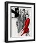 Brooklyn Couple Red Dress-Jodi Pedri-Framed Art Print