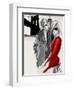 Brooklyn Couple Red Dress-Jodi Pedri-Framed Art Print