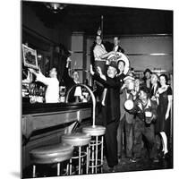 Brooklyn Dodger Fans at a Bar Celebrating Dodgers' Winning of the National League Pennant-George Strock-Mounted Photographic Print