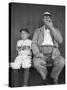 Brooklyn Dodgers General Manager Branch Rickey Sitting with Grandson Watching Spring Training-George Silk-Stretched Canvas