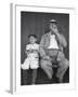 Brooklyn Dodgers General Manager Branch Rickey Sitting with Grandson Watching Spring Training-George Silk-Framed Premium Photographic Print