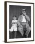 Brooklyn Dodgers General Manager Branch Rickey Sitting with Grandson Watching Spring Training-George Silk-Framed Premium Photographic Print