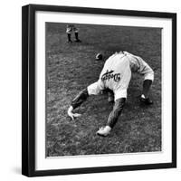 Brooklyn Dodgers Pitcher Ed Albosta Doing Stretching Exercise During Spring Training-William Vandivert-Framed Premium Photographic Print