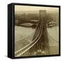 Brooklyn from One of the Towers of the Suspension Bridge, New York, USA-null-Framed Stretched Canvas