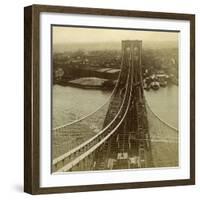 Brooklyn from One of the Towers of the Suspension Bridge, New York, USA-null-Framed Photographic Print