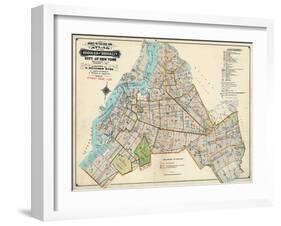 Brooklyn Map 1916-null-Framed Premium Giclee Print