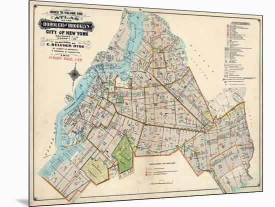 Brooklyn Map 1916-null-Mounted Giclee Print