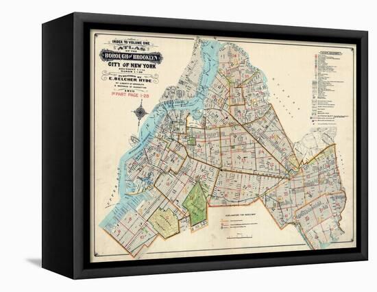 Brooklyn Map 1916-null-Framed Stretched Canvas