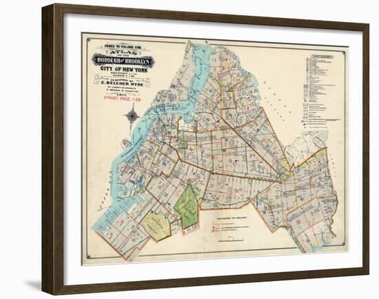 Brooklyn Map 1916-null-Framed Giclee Print