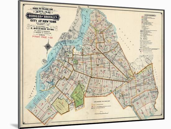 Brooklyn Map 1916-null-Mounted Giclee Print