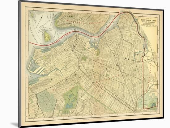 Brooklyn Map-Gwendolyn Babbitt-Mounted Art Print