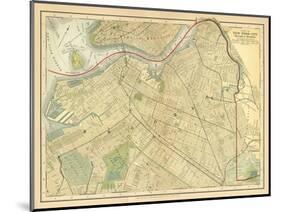 Brooklyn Map-Gwendolyn Babbitt-Mounted Art Print