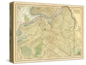 Brooklyn Map-Gwendolyn Babbitt-Stretched Canvas