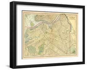 Brooklyn Map-Gwendolyn Babbitt-Framed Art Print