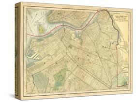 Brooklyn Map-Gwendolyn Babbitt-Stretched Canvas