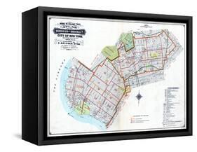 Brooklyn Map-null-Framed Stretched Canvas