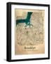 Brooklyn Map-Dionisis Gemos-Framed Giclee Print