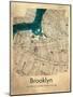 Brooklyn Map-Dionisis Gemos-Mounted Giclee Print