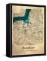 Brooklyn Map-Dionisis Gemos-Framed Stretched Canvas