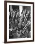 Brooklyn Naval Yard Worker Looking over a Storage of Guns-George Strock-Framed Photographic Print