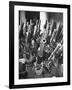 Brooklyn Naval Yard Worker Looking over a Storage of Guns-George Strock-Framed Photographic Print