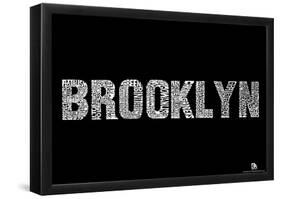 Brooklyn Neighborhoods Text Poster-null-Framed Poster