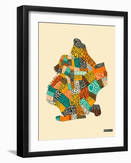 Brooklyn Neighbourhoods-Jazzberry Blue-Framed Art Print