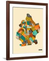 Brooklyn Neighbourhoods-Jazzberry Blue-Framed Art Print