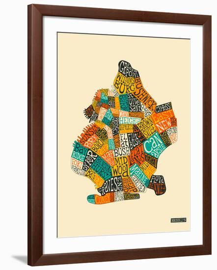 Brooklyn Neighbourhoods-Jazzberry Blue-Framed Art Print