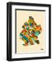 Brooklyn Neighbourhoods-Jazzberry Blue-Framed Art Print