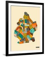 Brooklyn Neighbourhoods-Jazzberry Blue-Framed Art Print