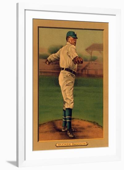 Brooklyn, NY, Brooklyn Dodgers, Nap Rucker, Baseball Card-Lantern Press-Framed Art Print