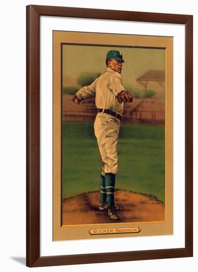 Brooklyn, NY, Brooklyn Dodgers, Nap Rucker, Baseball Card-Lantern Press-Framed Art Print