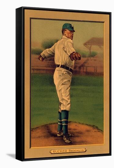 Brooklyn, NY, Brooklyn Dodgers, Nap Rucker, Baseball Card-Lantern Press-Framed Stretched Canvas