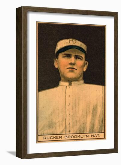 Brooklyn, NY, Brooklyn Dodgers, Napoleon Rucker, Baseball Card-Lantern Press-Framed Art Print