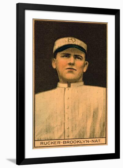 Brooklyn, NY, Brooklyn Dodgers, Napoleon Rucker, Baseball Card-Lantern Press-Framed Art Print