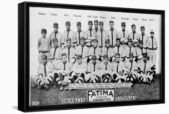 Brooklyn, NY, Brooklyn Dodgers, Team Photograph, Baseball Card-Lantern Press-Framed Stretched Canvas