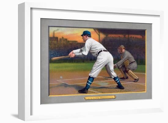 Brooklyn, NY, Brooklyn Superbas, Ed Lennox, Baseball Card-Lantern Press-Framed Art Print