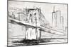 Brooklyn Sketch-OnRei-Mounted Art Print