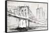 Brooklyn Sketch-OnRei-Framed Stretched Canvas