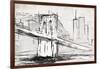 Brooklyn Sketch-OnRei-Framed Art Print