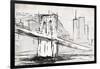 Brooklyn Sketch-OnRei-Framed Art Print