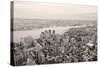 Brooklyn Skyline Arial View from New York City Manhattan with Williamsburg Bridge over East River A-Songquan Deng-Stretched Canvas