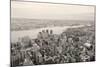 Brooklyn Skyline Arial View from New York City Manhattan with Williamsburg Bridge over East River A-Songquan Deng-Mounted Photographic Print