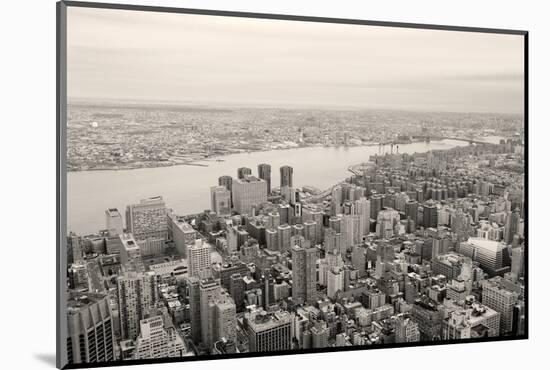 Brooklyn Skyline Arial View from New York City Manhattan with Williamsburg Bridge over East River A-Songquan Deng-Mounted Photographic Print