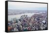 Brooklyn Skyline Arial View from New York City Manhattan with Williamsburg Bridge  over East River-Songquan Deng-Framed Stretched Canvas