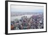 Brooklyn Skyline Arial View from New York City Manhattan with Williamsburg Bridge  over East River-Songquan Deng-Framed Photographic Print