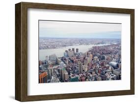 Brooklyn Skyline Arial View from New York City Manhattan with Williamsburg Bridge  over East River-Songquan Deng-Framed Photographic Print